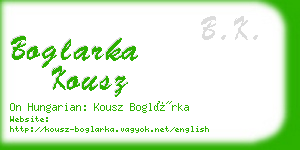 boglarka kousz business card